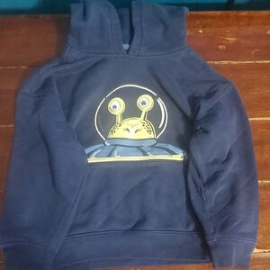 Kids Navy Hoodie with Yellow Alien Graphic - Brand: